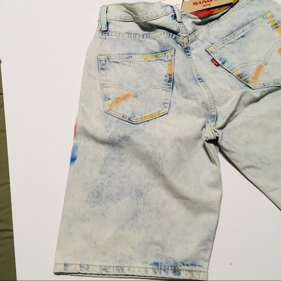 NWT Levi’s 569 Loose Straight Unique Paint Denim Jean Shorts Men's Size 31 NEW - Picture 9 of 12